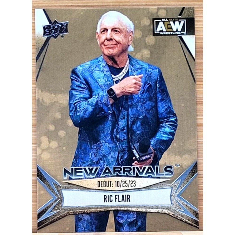 RIC FLAIR NEW ARRIVALS GOLD 2023 AEW NEW ARRIVALS ULTRA RARE